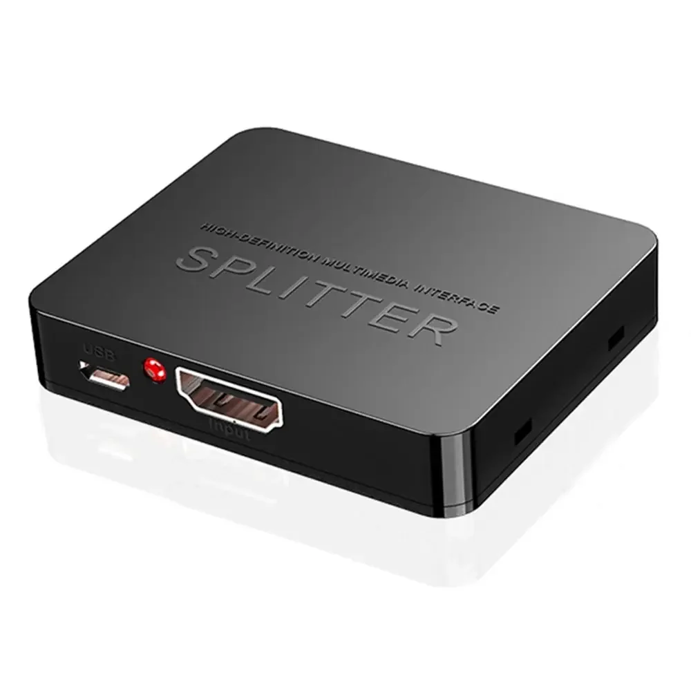 

1x2 4K HDMI-совместимый разветвитель 1 в 2, видеораспределитель, усилитель с двойным дисплеем для коробки, монитора ПК, проектора, ноутбука