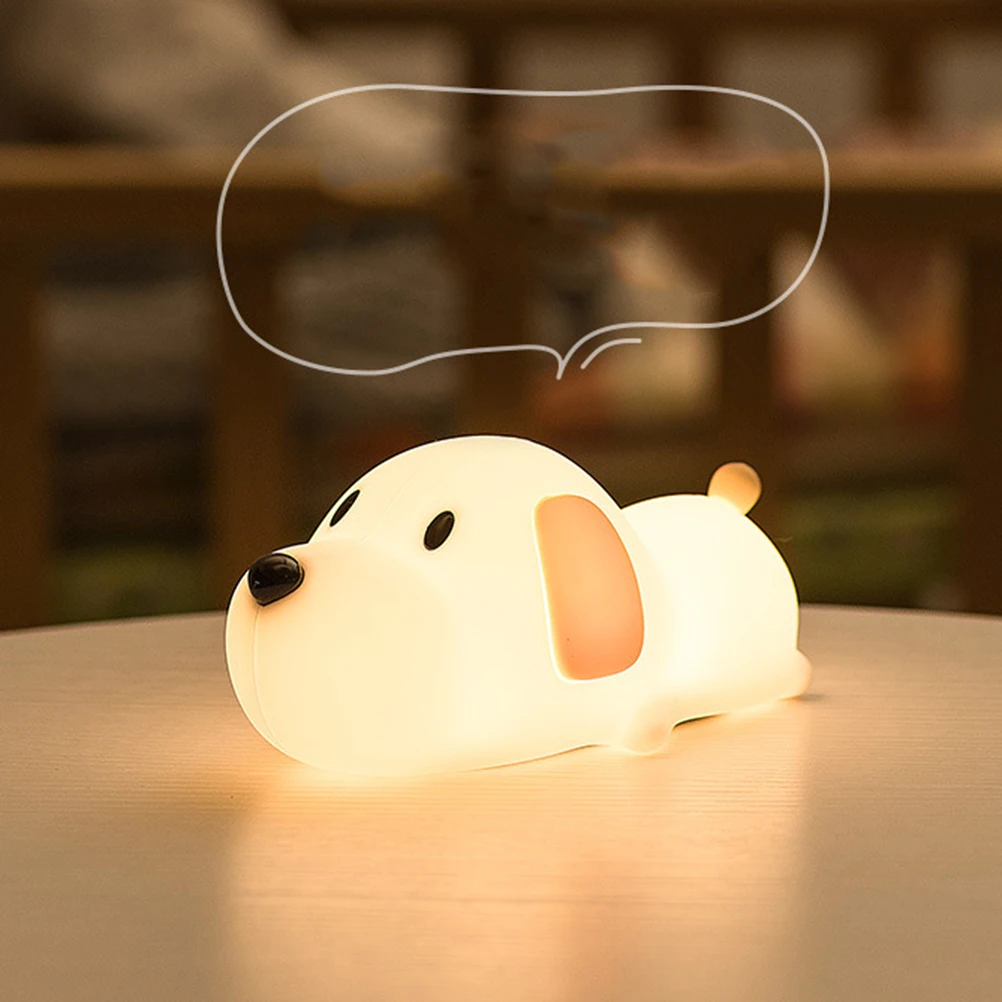 

3 D Rechargeable Desk Lamp 3D Dog Light Night Cartoon Silicone Animal Child