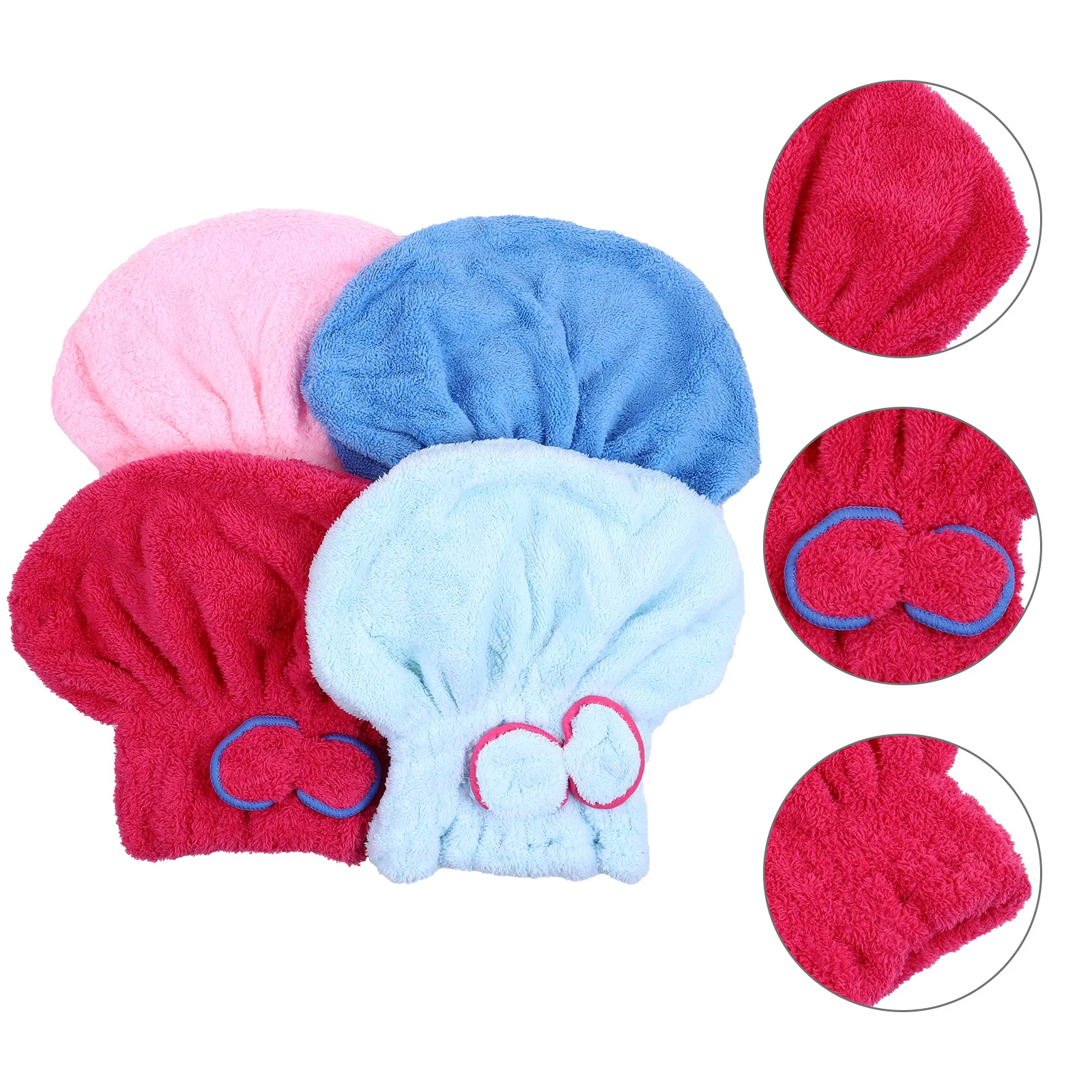 

4Pcs Microfiber Hair Drying Caps Super Absorbent Fast Drying Hair Wrap Towel for Gym Travel Beach Sports Yoga Camping Outdoors