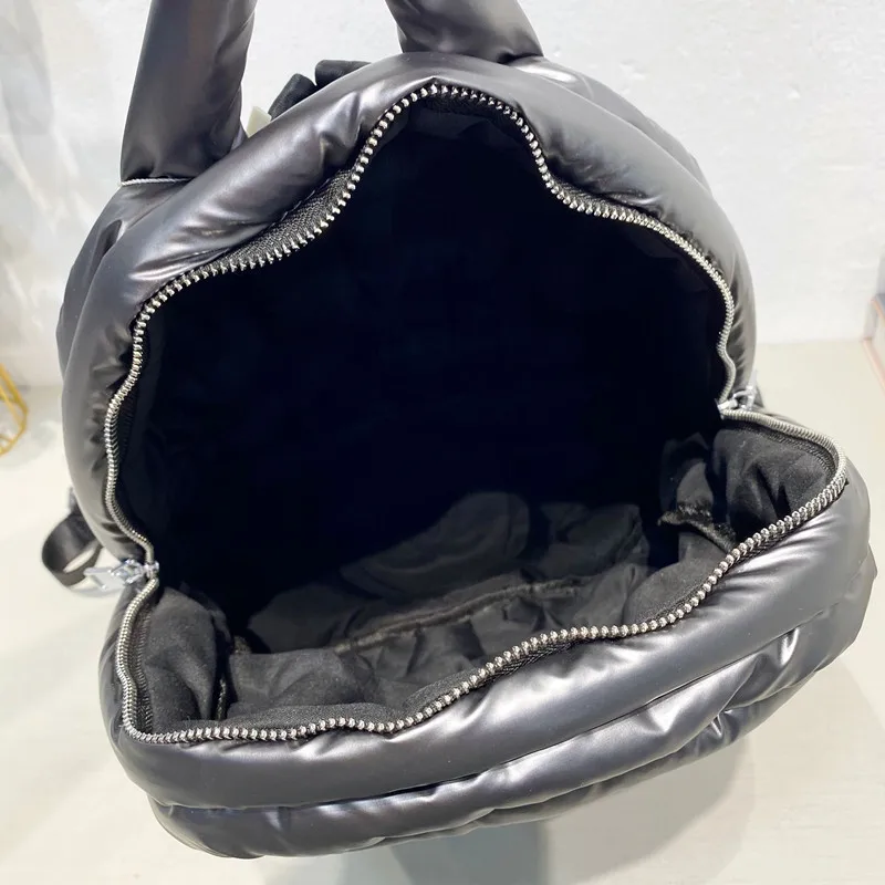 Mochila de algodón con estampado de letras para mujer, bolso escolar de gran capacidad, Color sólido, otoño e invierno, novedad de 2022