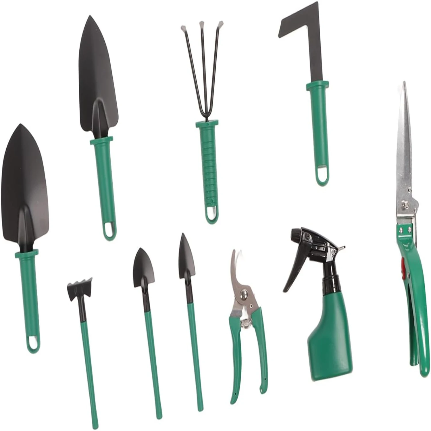 

Essential and Comfortable 10Pcs Plastic Handles Garden Hand Tools Kit - Must-Have Gardening Essentials and Equipment for Every G