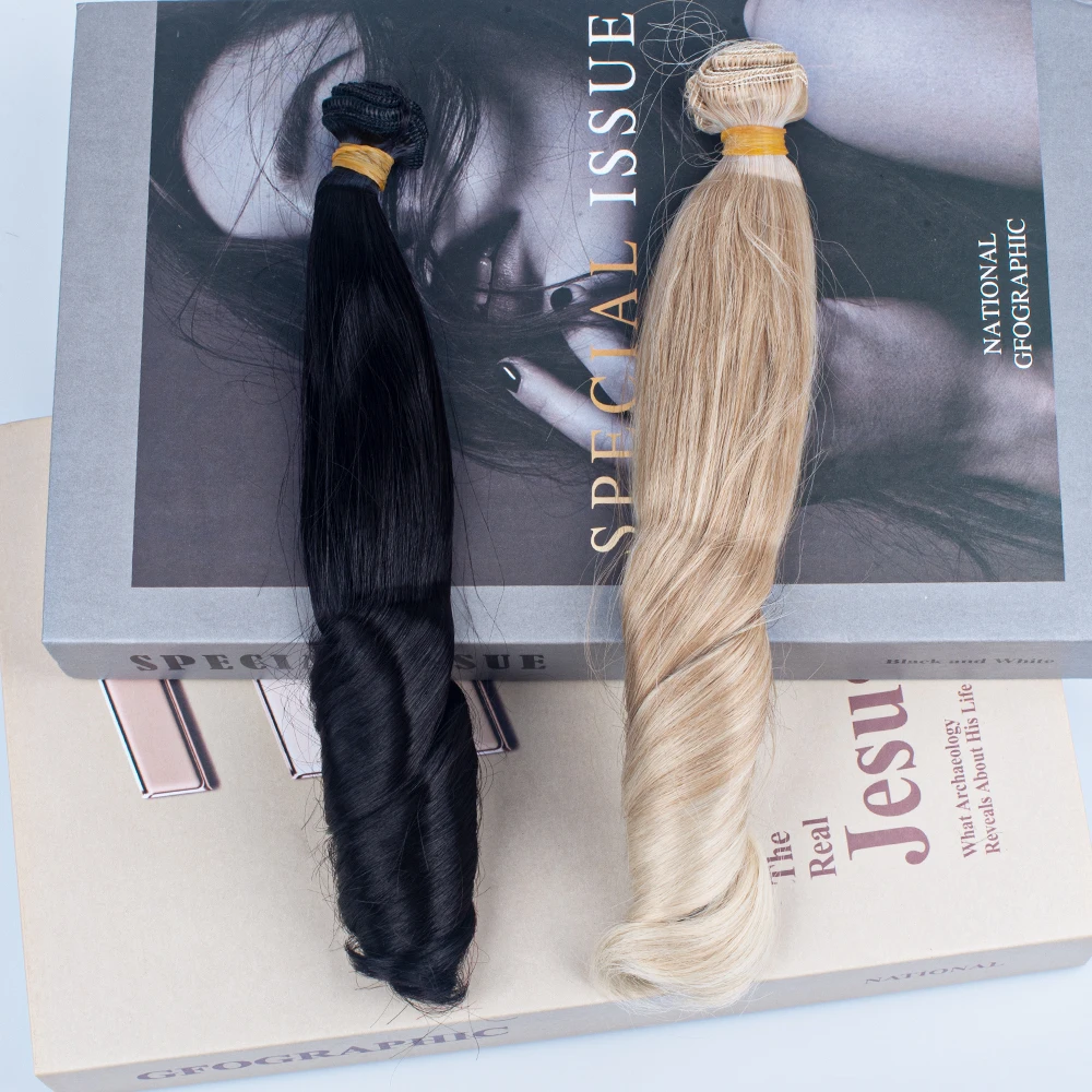 Trame per bambole Estensione dei capelli per bambole Vari colori 15 cm Lunghezza 100 cm Larghezza Fibra morbida Treccia ad alta temperatura Accessori per capelli per bambole fai da te