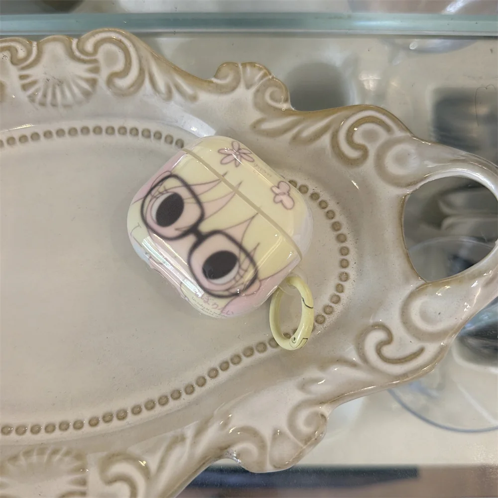 Cute Cartoon Girl Earphone Cases For AirPods Pro 3 2 AirPods 4 3 2 1 Transparent Cover With Keychain Anti Drop Headset Shell