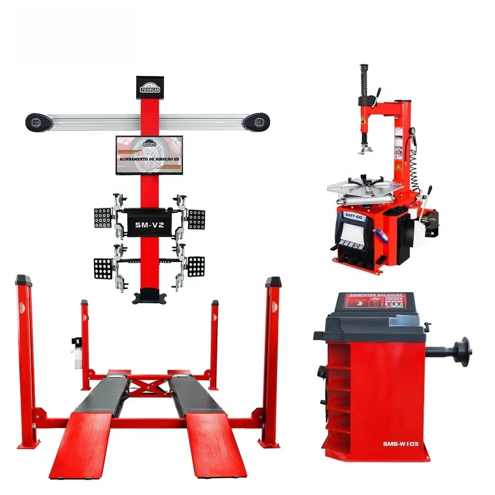 Wheel Balancer 3D Wheel Alignment Equipment 4 Post Car Lift Car Tire Changer Machine for Tire Service in Garage