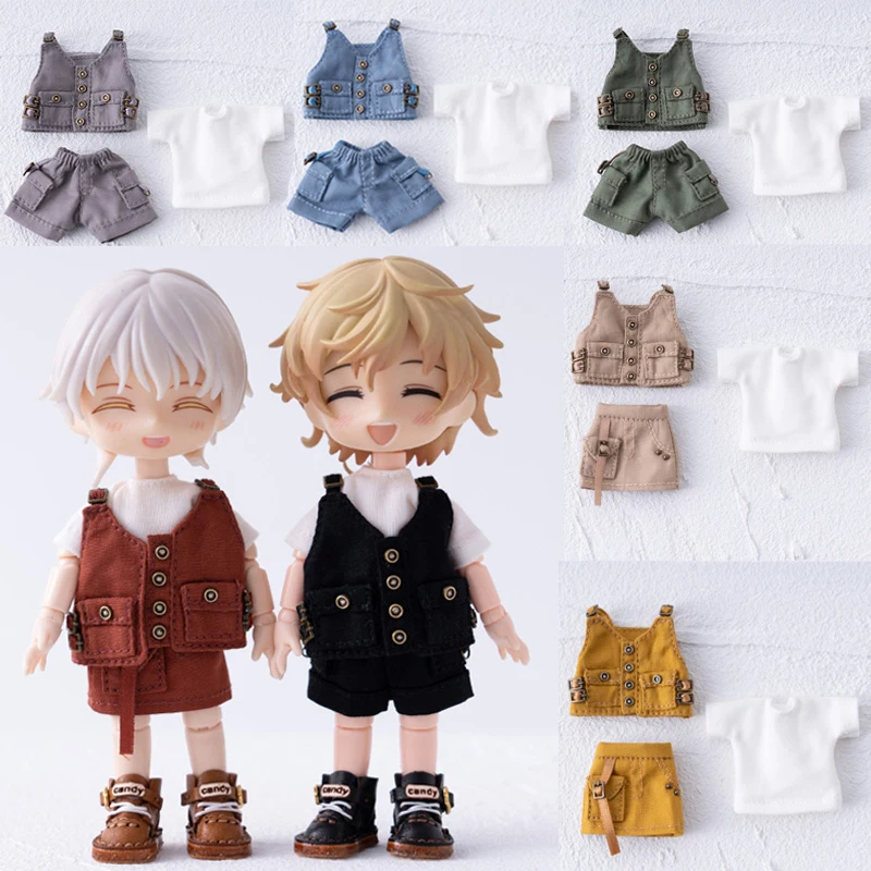 

Ob11 Doll Clothing Tooling Suit Short Sleeve Vest Shorts Skirt Doll Waistcoat For Obitsu11, Gsc Body, Ymy, P9, Molly, 1/12 Bjd