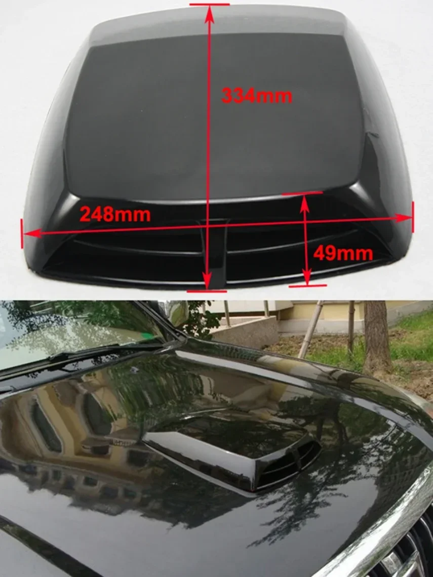 Decorative Hood Scoop Air Intake Flow Vent Black Carbon Universal Car Decoration Accessories Turbo Bonnet Cover