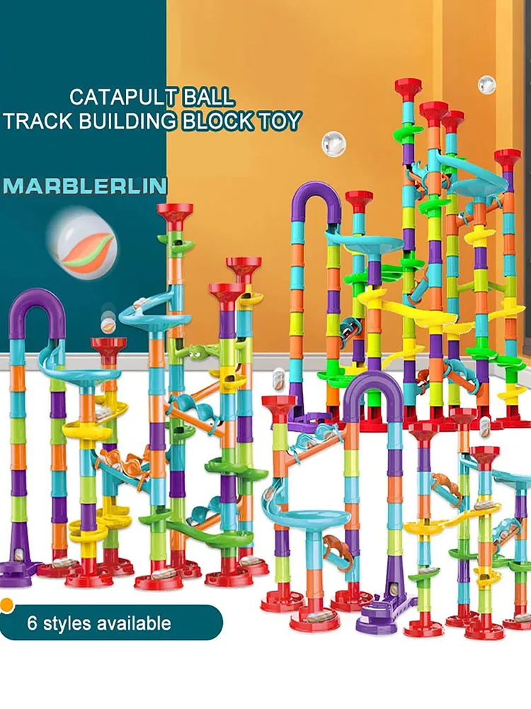 Zabawka dla dzieci Diy Montessori Puzzle Track Block Zabawka dla dzieci do montażu Maze Ball Roller Zabawka rodzinna Interaktywna gra Prezent — 2