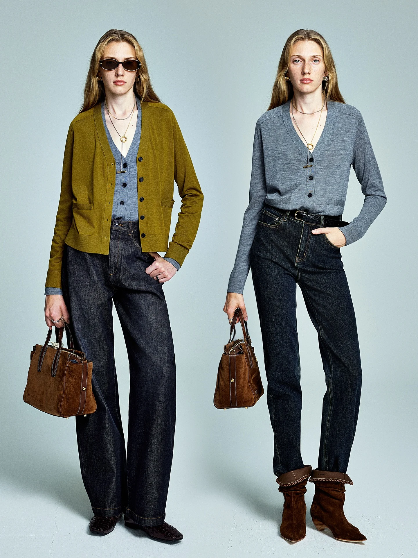 

UZZO Lightweight Classic 60-Strand Fine Spun Merino Wool V-Ne Knitted Open Cardigan Comfortable Skin-Friendly Versatile S...