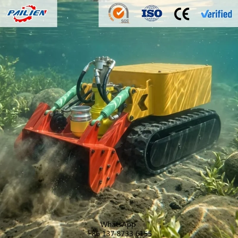 Sludge Cleaning Sediment Removal Crawler For Municipal Pipeline Sewer And Pond Remote Control Underwater Dredging Robot