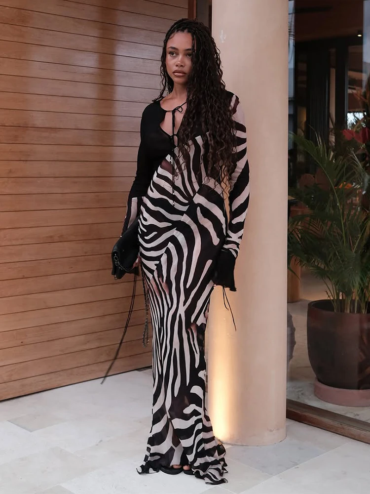 Vestido largo estampado con cuello Halter y hombros descubiertos, Vestido elegante con espalda descubierta para mujer, Vestido de fiesta Sexy de cintura alta para invitados de boda y vacaciones de verano 2025