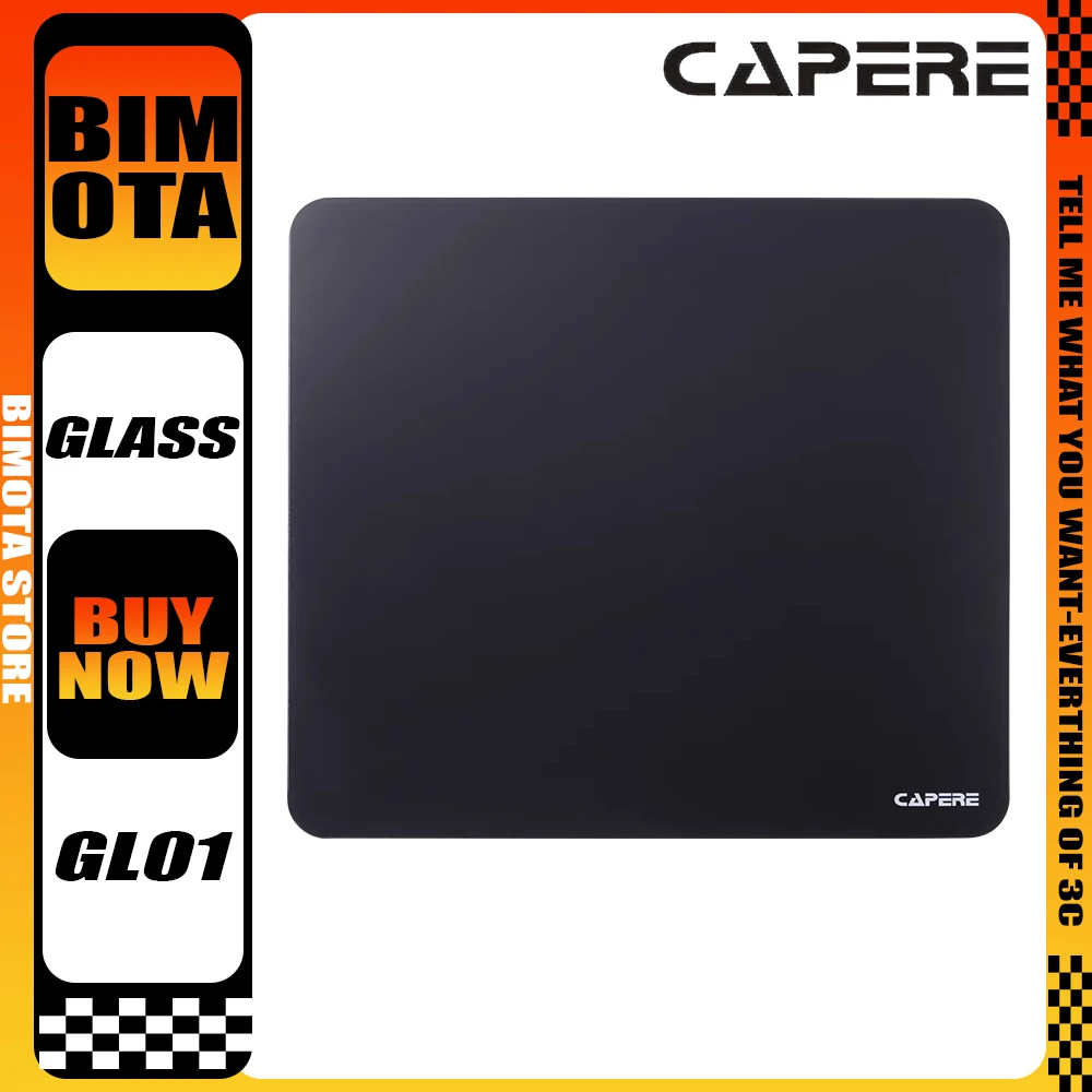 

Capere GL01 Glass Mouse Pad Fully Tempered Smooth Waterproof Gaming Mouse Pad E-sports Black Minimalist Anti Slip Gaming Gifts