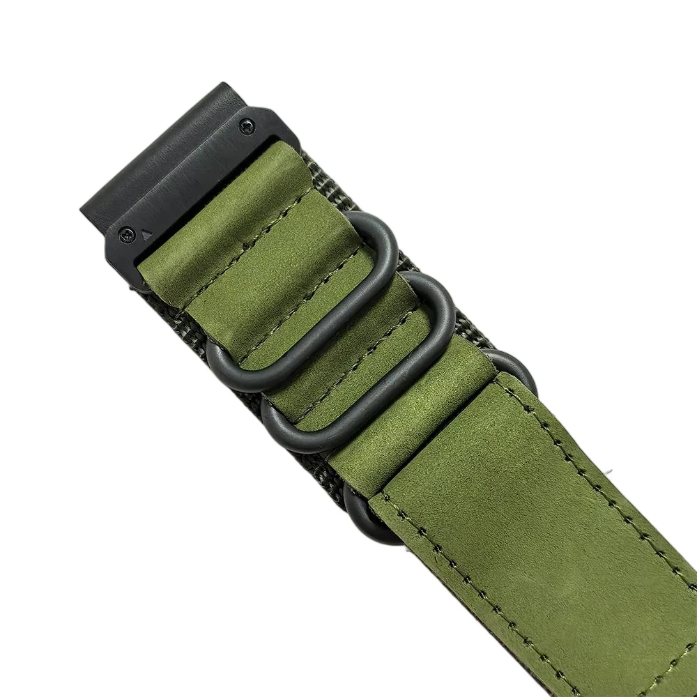 26mm Tactical Nylon Leather Strap for Garmin Fenix 8 Pro 51mm/7X/6X/Quatix/Tactix/Enduro/Epix Pro Gen 2/Instinct3 Quick Fit Band