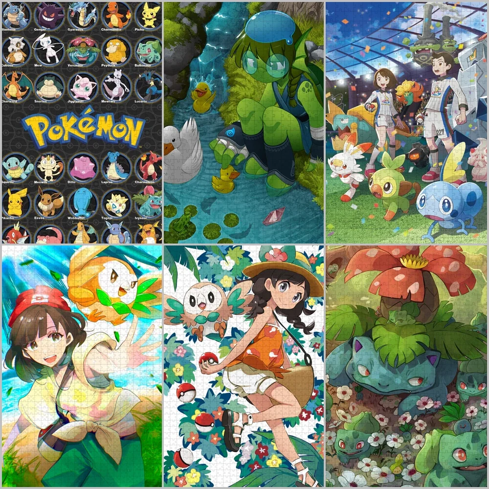 Pokmon Pokemon Ball Cartoon Jigsaw Puzzle 35/300/500/1000 Pieces Cardboard/wooden Tangram Puzzles Game for Adults Children Toys