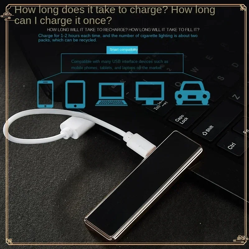 New USB Rechargeable Series Flameless Lighter Windproof Creative Mini Electronic Cigarette Lighter Outdoor Portable