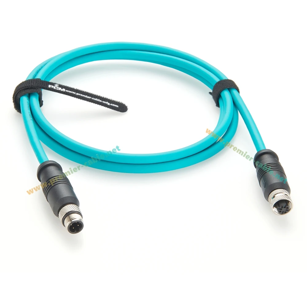 Cabo Ethernet CAT6A Profinet M12 4Pin D Código Macho para Fêmea GigE Vision Cabo blindado de alta Flex para Sensor Cognex Keyence