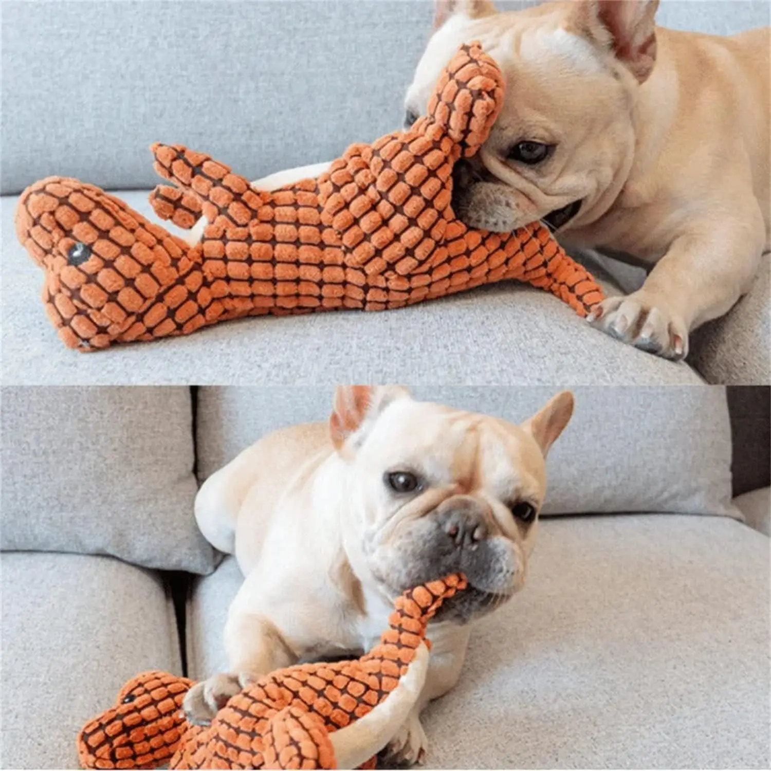 Brinquedo para cães de pelúcia indestrutível Dinossauro Brinquedos macios para mastigar Squeaky Stuffing Suprimentos para animais de estimação para