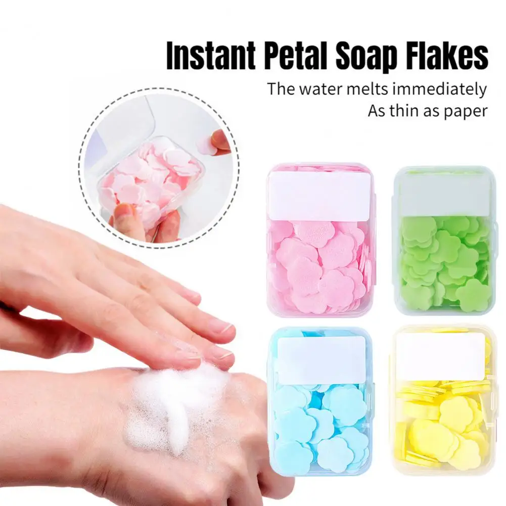 Gentle 4 Box Allergy Free Hand-washing Soap Paper Flakes Easy to Carry Disposable Soap Paper Fast Acting   Bathroom Supplies