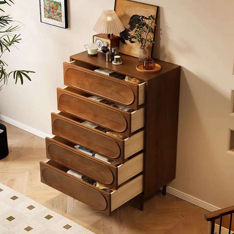 cassettiera retrò cinque o sei in legno massello, cassettiera, armadietto, ripostiglio per camera da letto americana, soggiorno, ingresso sul comodino