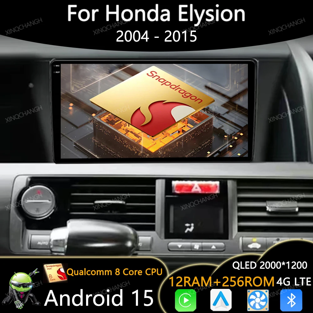 

Android 15 Car Radio For Honda Elysion 2004 - 2014 2015 Qualcomm Multimedia Stereo Video Player 4G LTE 5G WIFI Carplay Auto QLED