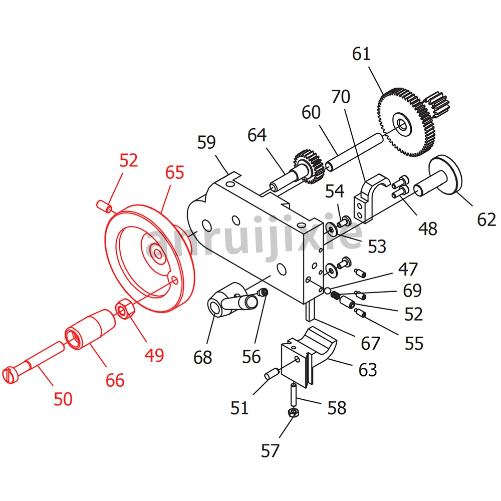 Saddle Drive And Tailstock Handwheel Assembly SIEG SC2&JET BD-X7&Grizzly G0765 Mini Lathe Spare parts