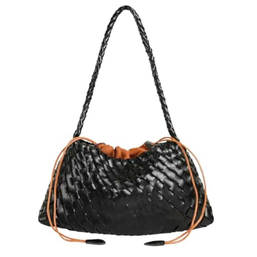 

Кожаная плетеная сумка-корзина из веганской кожи, милая сумка-хобо через плечо