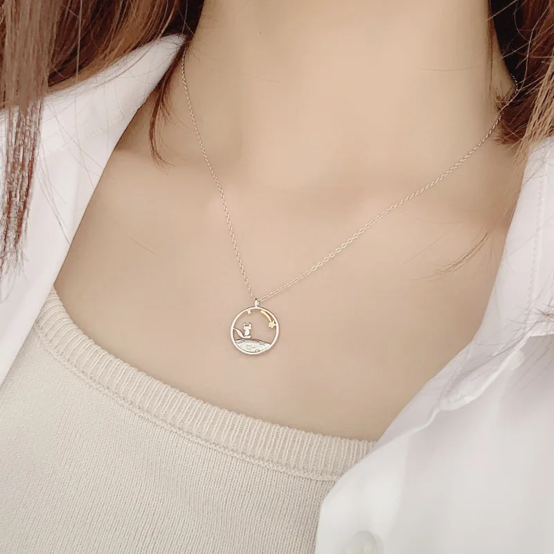 Couple's Necklace S925 Pure Silver for Both Men and Women, Fashionable and High-end Collarbone Chain for Valentine's Day