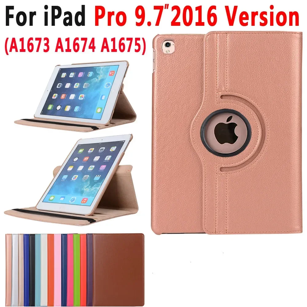 360 Degree Rotating Leather Smart Sleep Awake Cover Case for Apple iPad Pro 9.7 2016 A1673 A1674 A1675 Coque Capa Funda