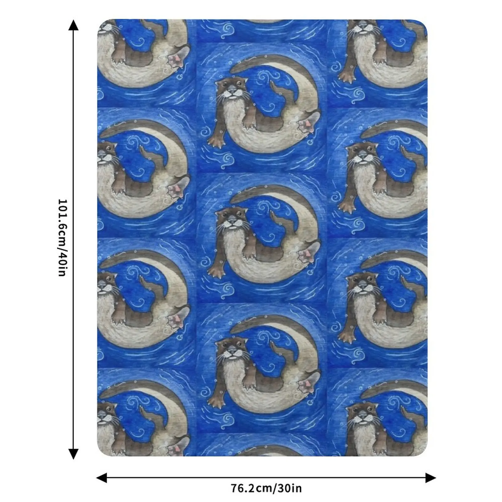 Underwater Otter - Watercolor on Wood Throw Blanket Custom for babies Designers decorative Blankets