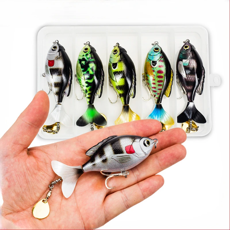 5pcs Boxed Mino Colored Lure VIB 9.5cm/16.9g  Water-based Little Fatty Rock Propeller Bait Fried Water Biomimetic Bait