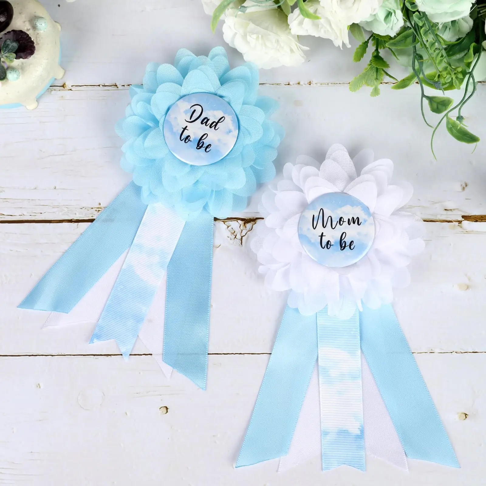 1 مجموعة سحابة استحمام الطفل الأمومة وشاح عدة موضوع حزام وسط وأمي ليكون أبي الصدار دبابيس جديد الآباء الحمل صور الدعائم #5