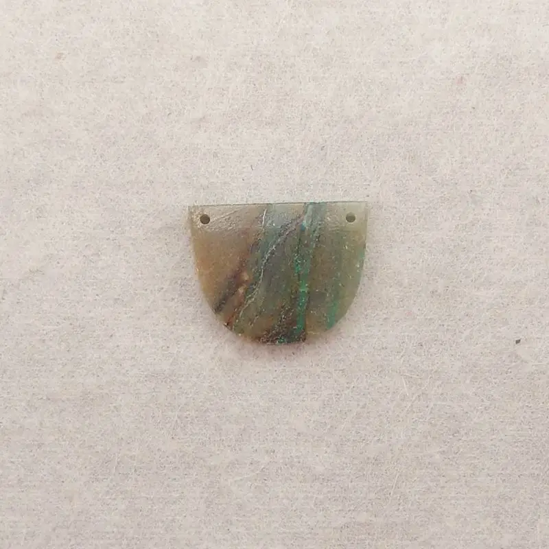 

Chrysocolla Half-Moon Gemstone Beads with Turquoise Hues for Boho Artisanal Jewelry Making 16x21x3mm-2g