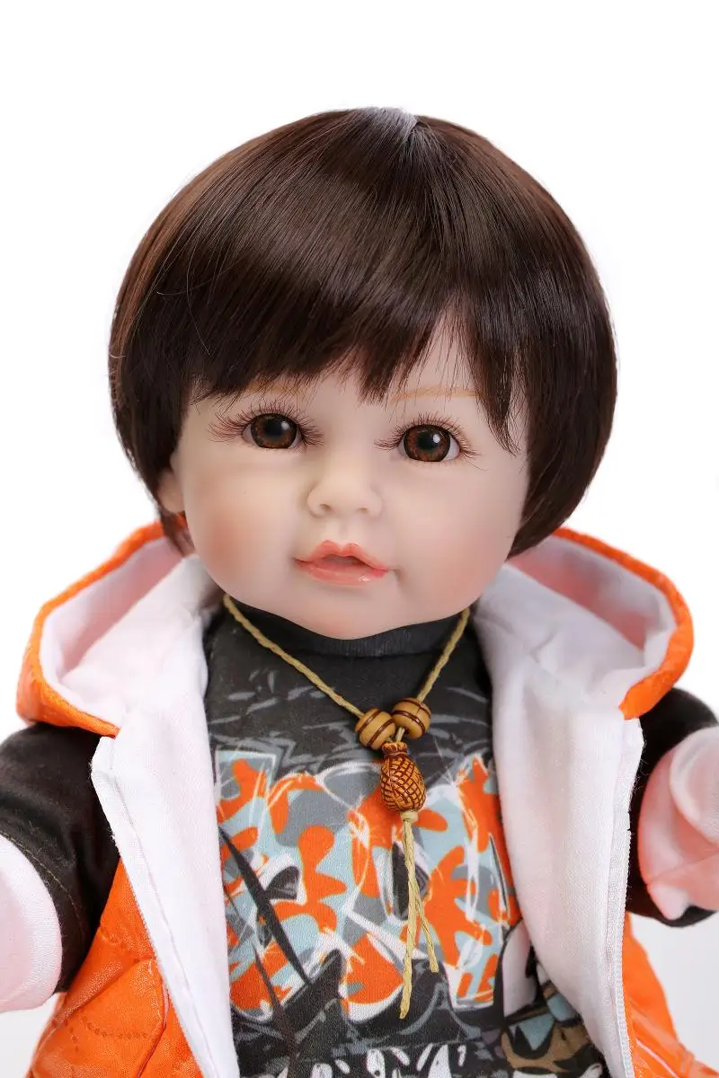 reborn toddler boy 55cm Silicone Vinyl Reborn Baby Doll Toys Lifelike Soft Cloth Newborn babies Doll Reborn Birthday Gift