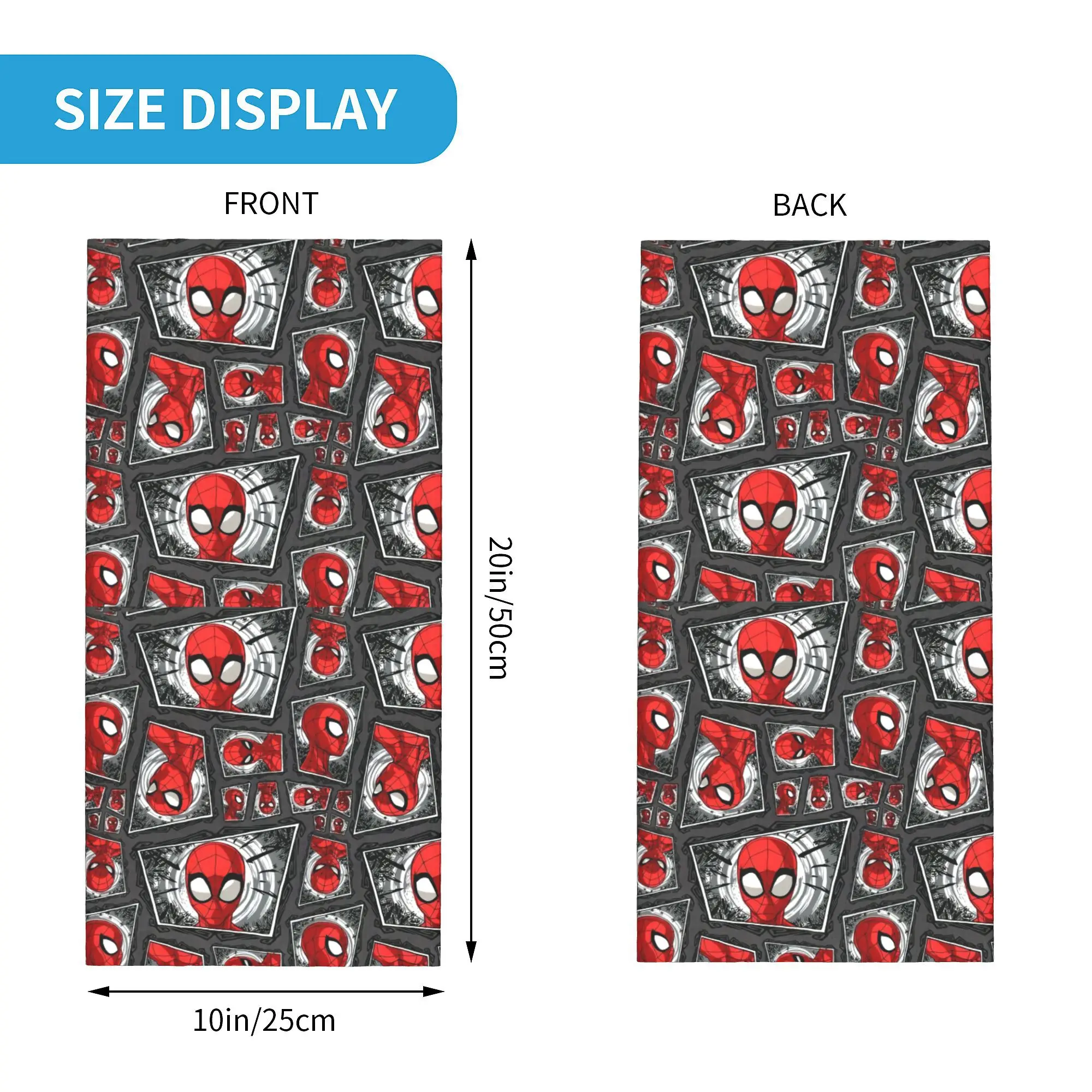 Custom Spider Man Heads Collage Bandana Neck Gaiter for Ski Cycling Women Men Wrap Scarf  Balaclava Warmer