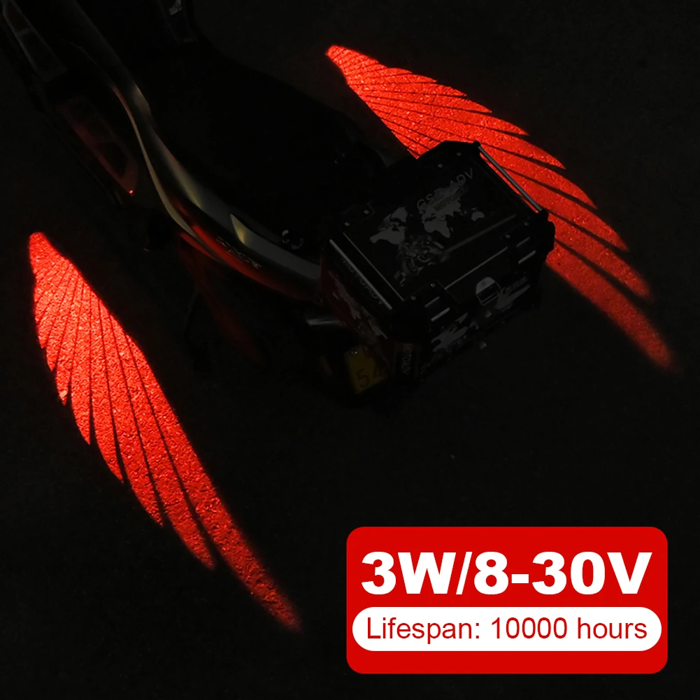 1Pair LED Welcome Light For Motorcycle Angel Wings Projection Lights Wing Laser Lights Motorcycle Modified Decorative Light