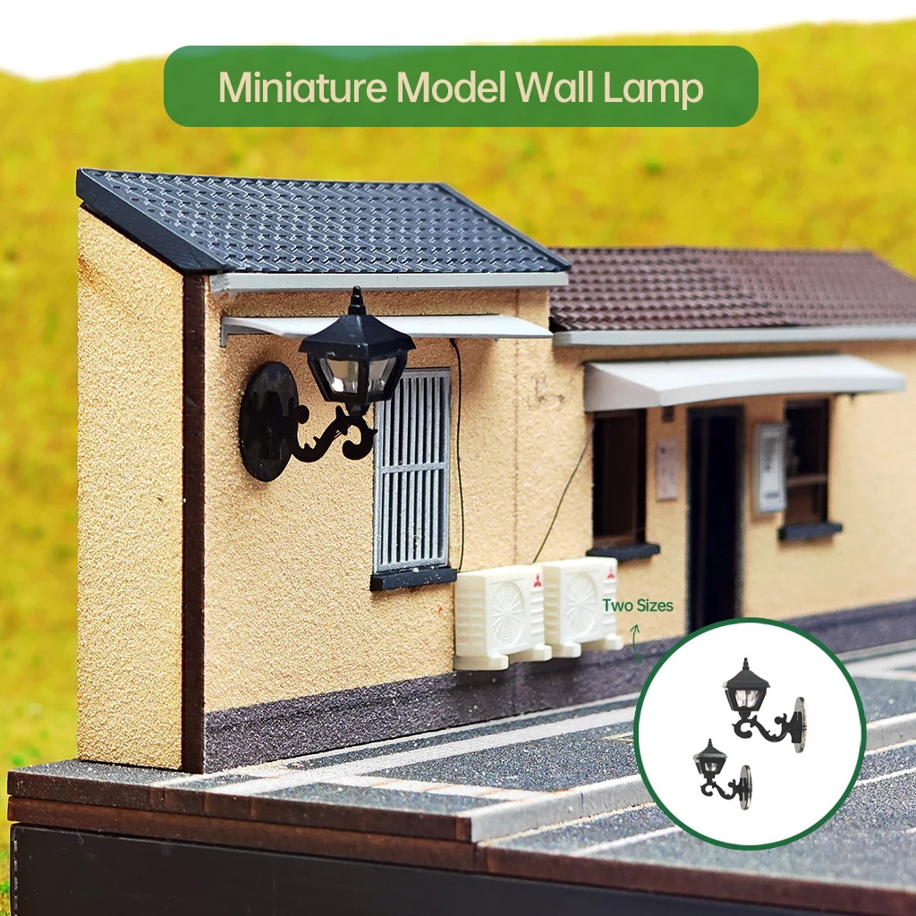 

2PCS Miniatue Wall Lamp Model 12V Garden Yard Chandelier LED Light For Scale Model House Railway Layout Street Diorama Decor