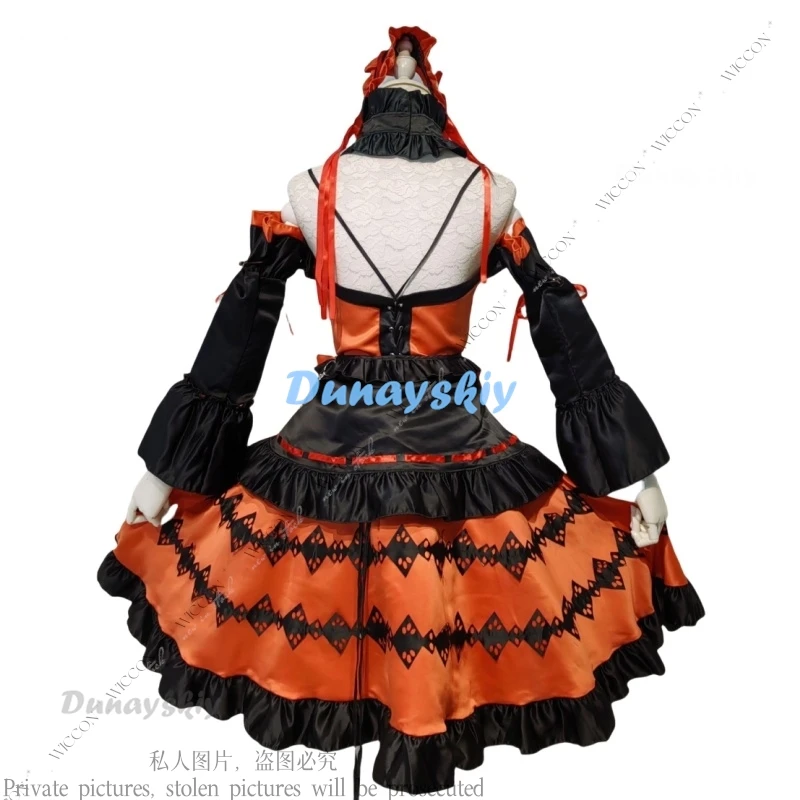 Tokisaki Kurumi Cosplay Costume Wig Ponytails Socks Nightmare Black Court Princess Dress Date a Live Gothic & Lolita Halloween