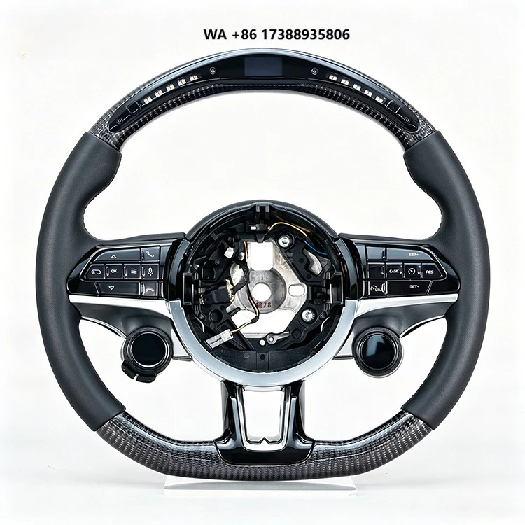Racing Style LED RPM Light Carbon Fiber Steering Wheel for Quattroporte Convert to Grecale Car Upgrade Accessories