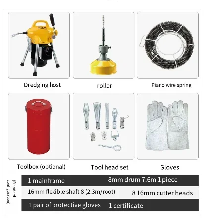 High-Power Dredge Machine Artifacts Professional Pipe Dredge Sewer Clogging Toilet Cleaning Electric ZT 75