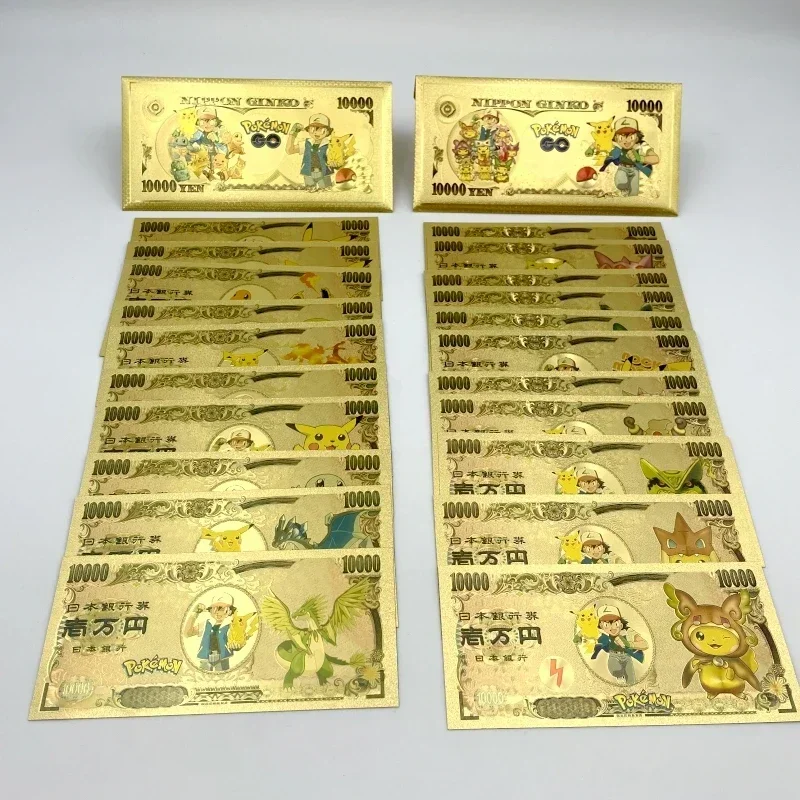 Pokemon Letters Metal Cards Pokémon Commemorative Gold Collection Coins Money Pikachu Playing Game Card Children Kids Toy Gift