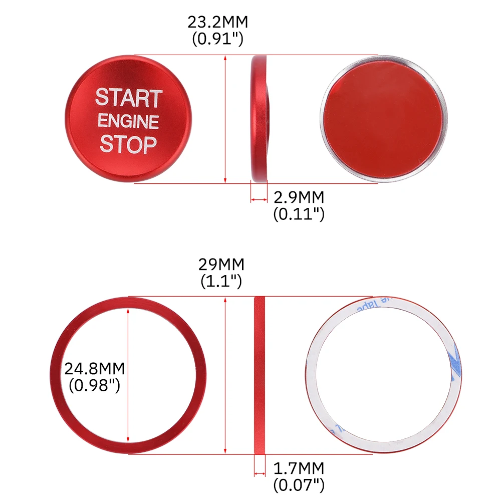 Car Engine Start Stop Button Ring Ignition Cover Trim For VW MK7 VII GTI R Jetta CC Arteon Passat B8 Touareg T-roc