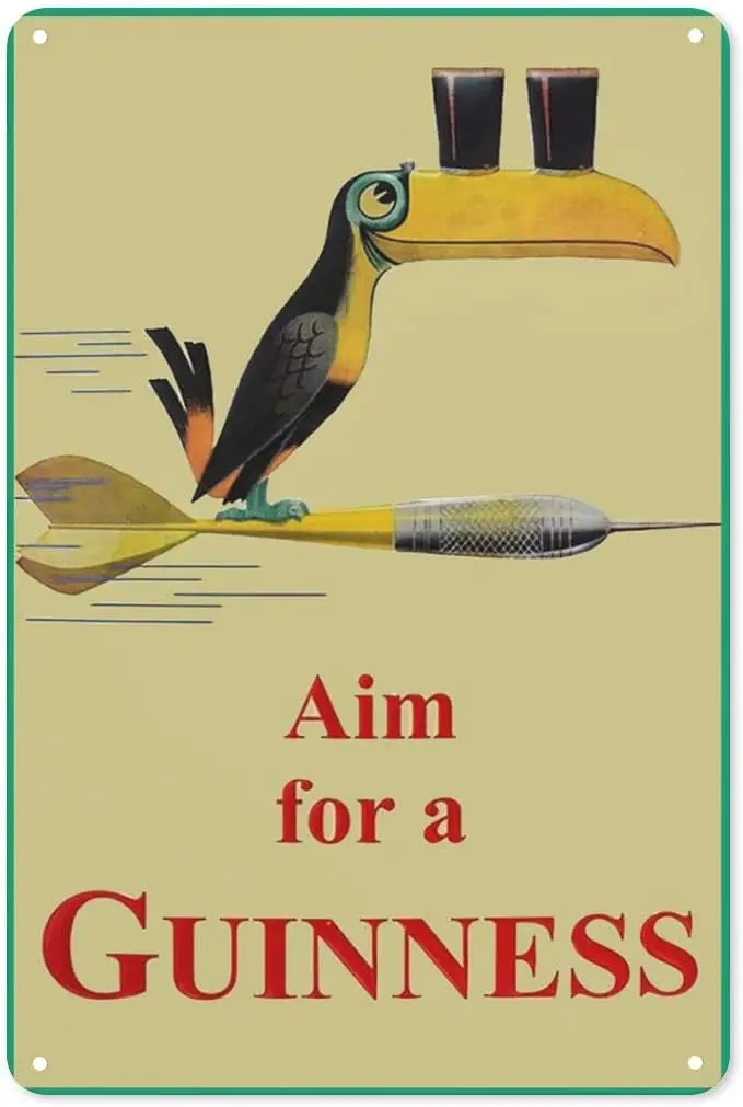 Aim for A Guinness Vintage Decor Sign Tin Sign 8X12 Inches