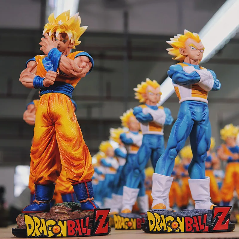 Dragon Ball 30cm/32.5cm Gk Aftershock Wukong Beijita Super Saiya Anime Handmade Model Decoration Animation Peripheral Gifts Toy