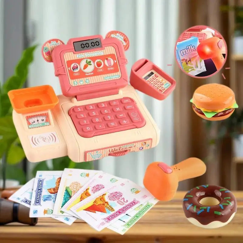 مجموعة ألعاب أمين الصندوق للتسوق الافتراضي للأطفال، مجموعة لعب الأدوار المدفوعات النقدية مع الضوء والصوت #2