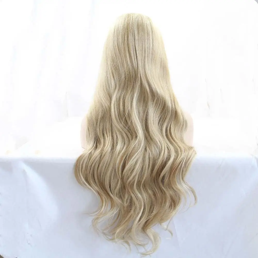 Brown/Blonde Wig Synthetic Blonde Lace Front Wigs Piano Blonde Color Long Soft Hair Heat Resistant Fiber Long Wavy Wigs