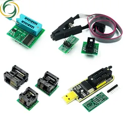 CH341A 24 25 Series EEPROM Flash BIOS USB Programmer Module + SOP8 Test Clip +1.8V adapter + SOIC8 SOP16 to DIP8 adapter