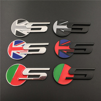 3D Metal Black Logo S Emblem Badge Car Rear Trunk Badge Decal For E F-TYPE XF XE XK E-PACE XJ XJLS Sticker Accessories