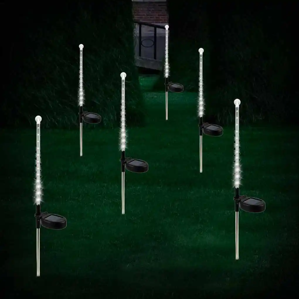 2Pcs/set Solar Lights LED Falling Rain Meteor Shower Lights Christmas Tree Halloween Holiday Party Wedding Garden Decoration