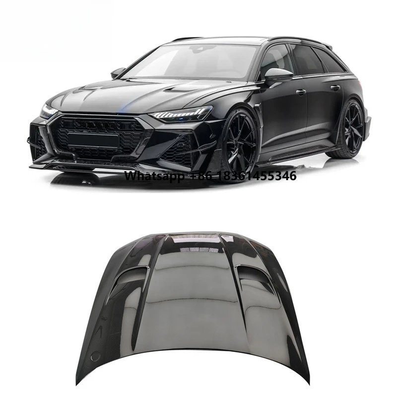 Premium FOR RS6 C8 MSY-Style Dry Carbon Front Engine Hood Aero Kit FOR RS6 C8