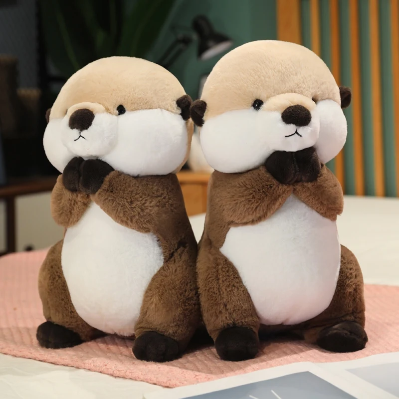 25/40CM Cute Cartoon Wishing Otter Plush Toys Soft Stuffed Animal Sea Otter Dolls Room Decor Hug Pillow Christmas Birthday Gift