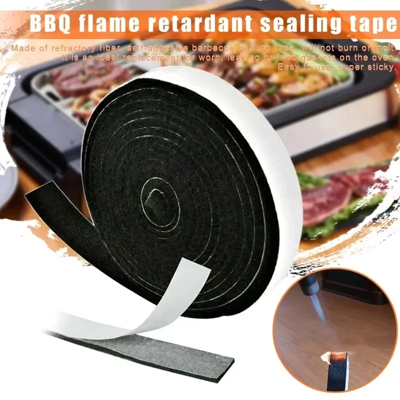 

High Temp Grill Gasket Replacement Fit Kamado BBQ Smoker Gasket Accessories Flame Retardant Sealing Tape Bbq Cover Barbecue